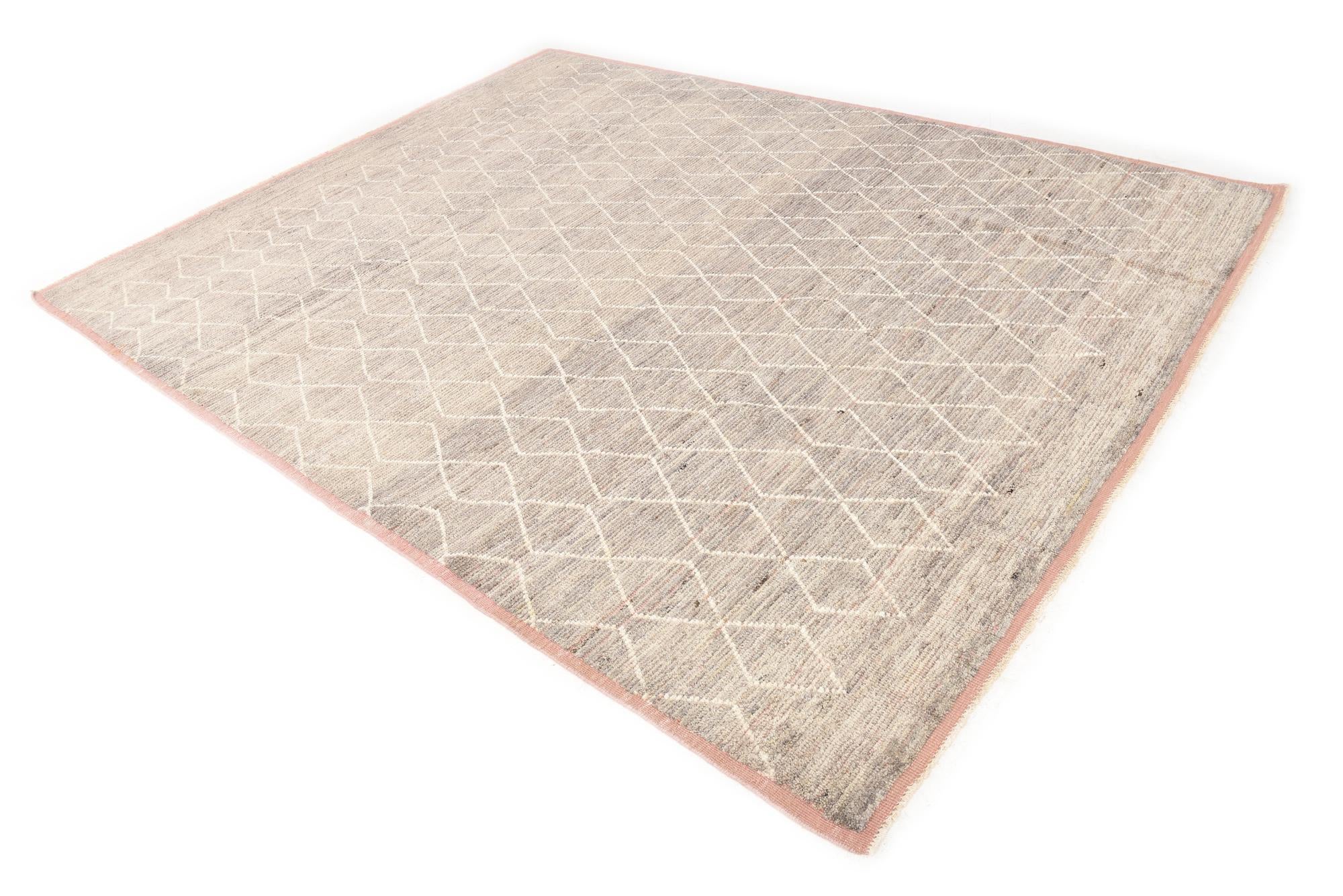 8' 5 x 10' 9 Hand Knotted Moroccan Wool Rug