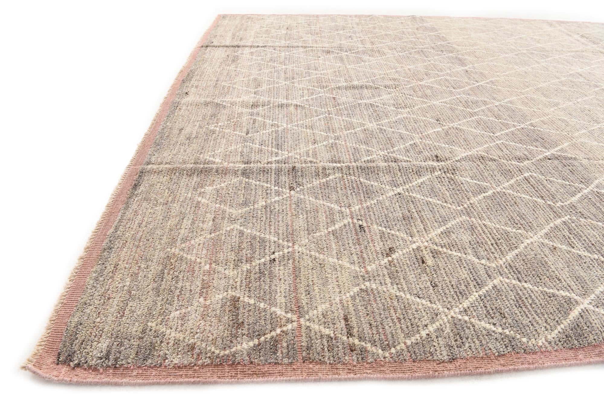 8' 5 x 10' 9 Hand Knotted Moroccan Wool Rug