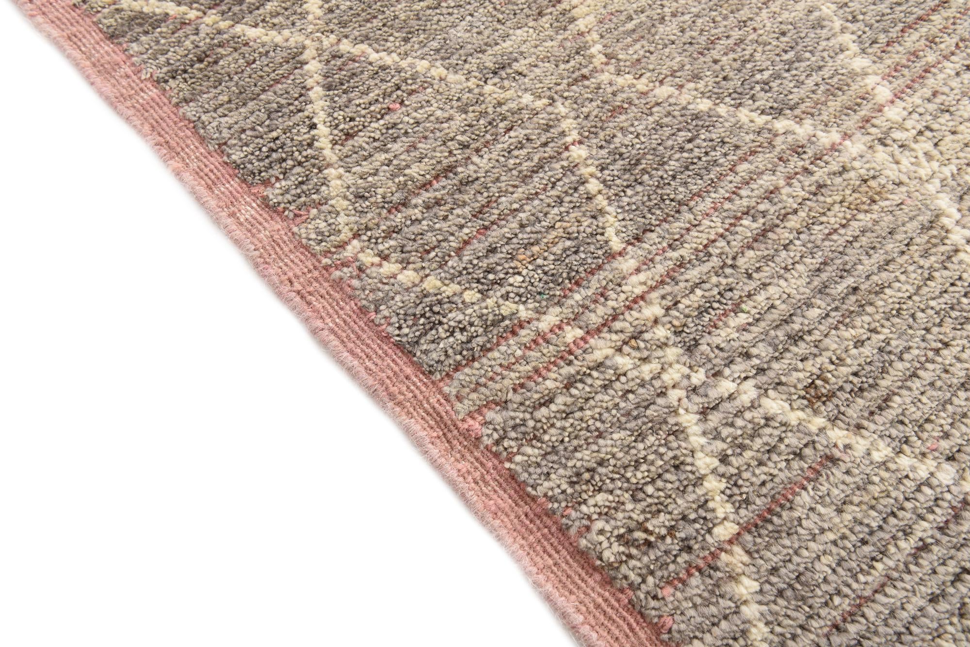 8' 5 x 10' 9 Hand Knotted Moroccan Wool Rug