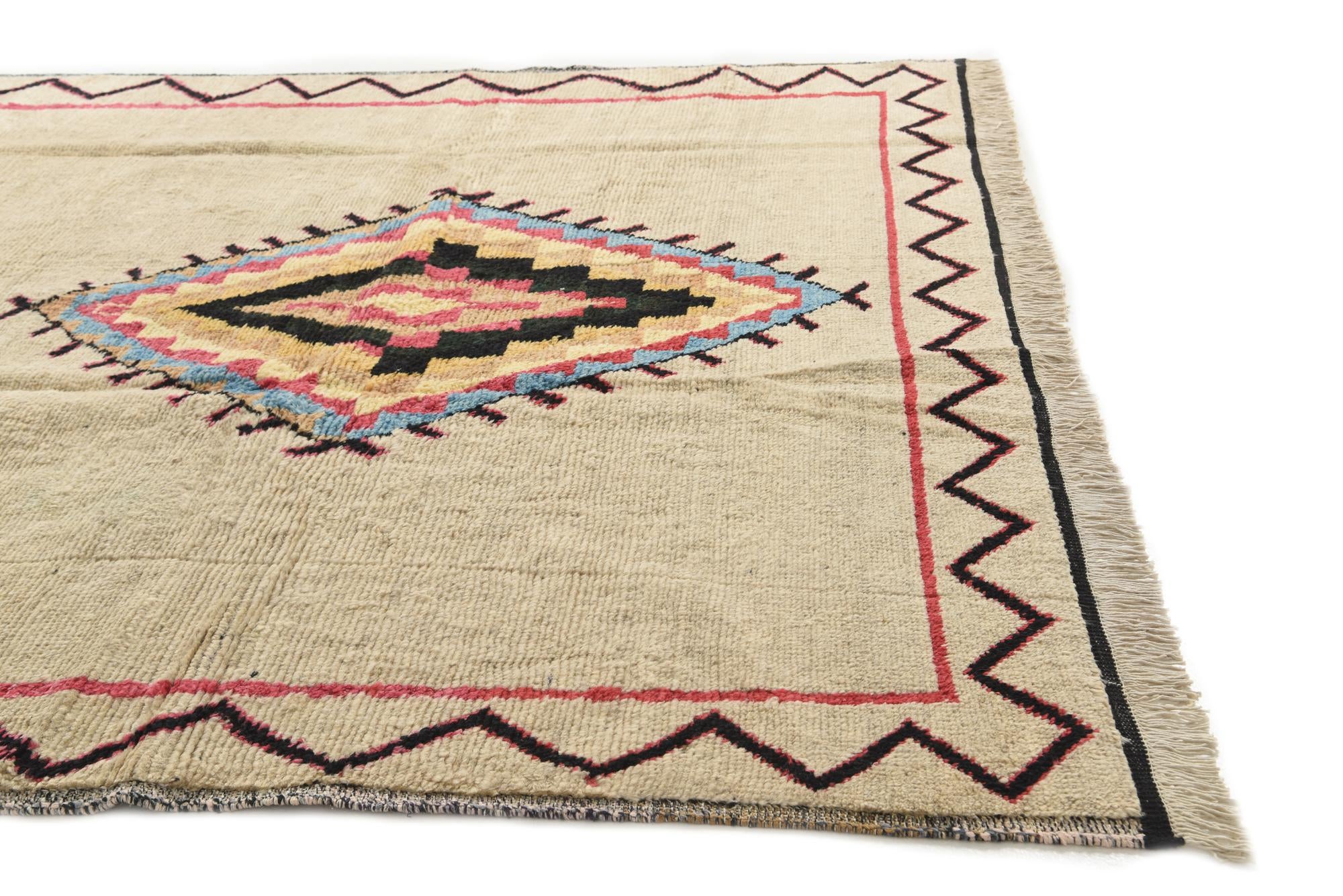 8' 10 x 12' Hand Knotted Moroccan Wool Rug