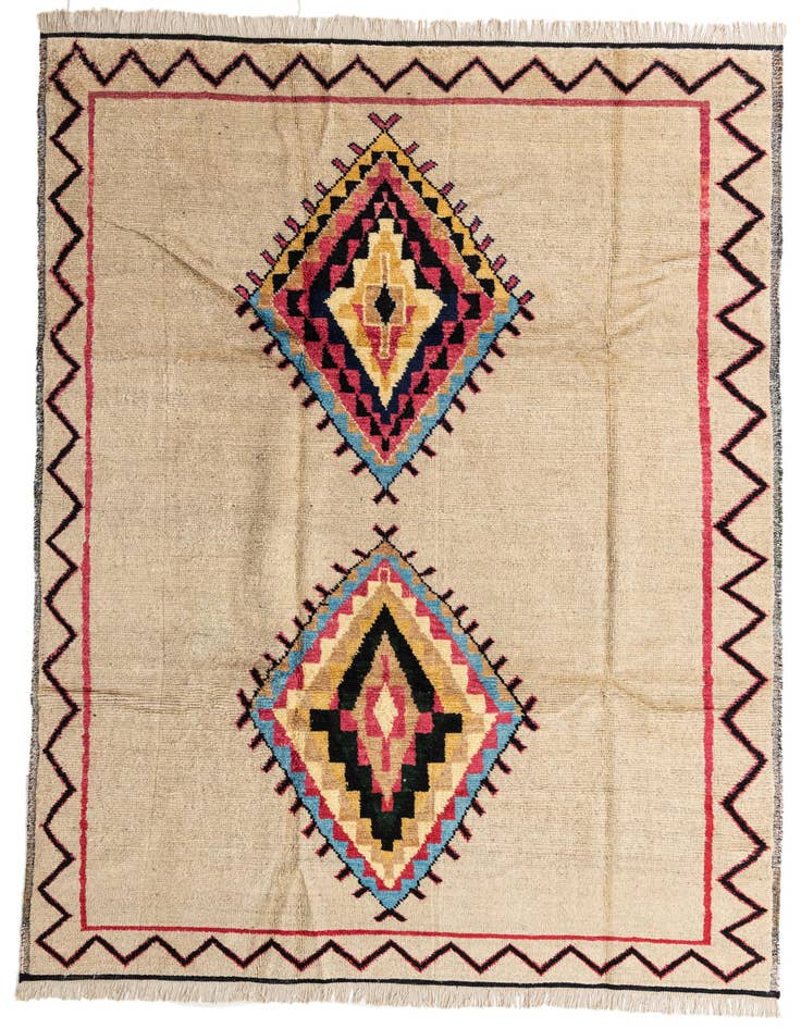 Detail image of 8' 10 x 12' Hand Knotted Moroccan Wool Rug