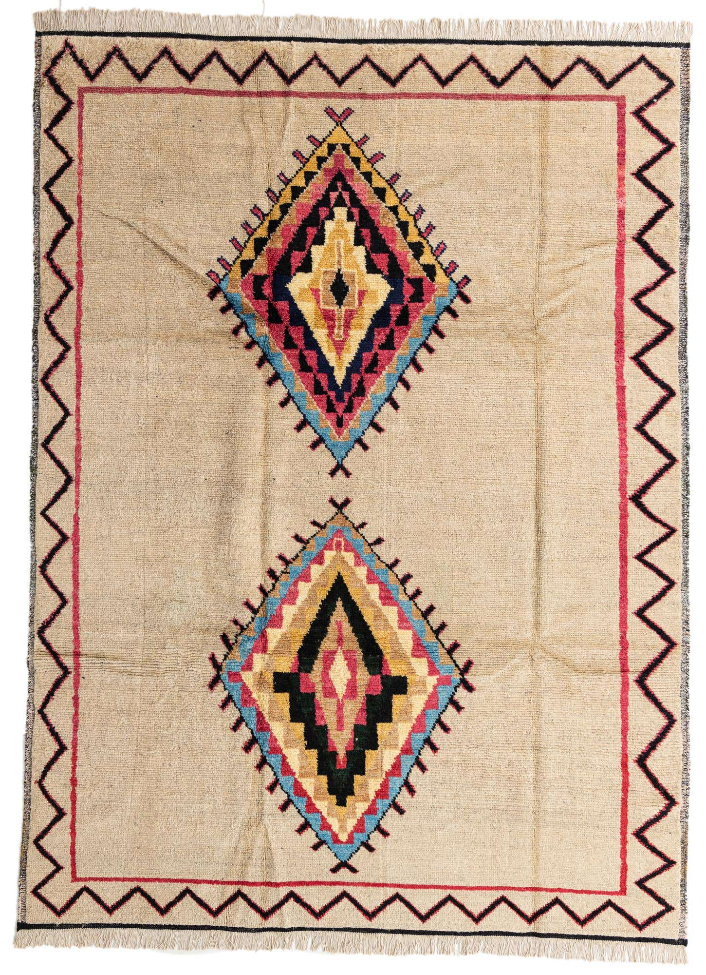 8' 10 x 12' Hand Knotted Moroccan Wool Rug