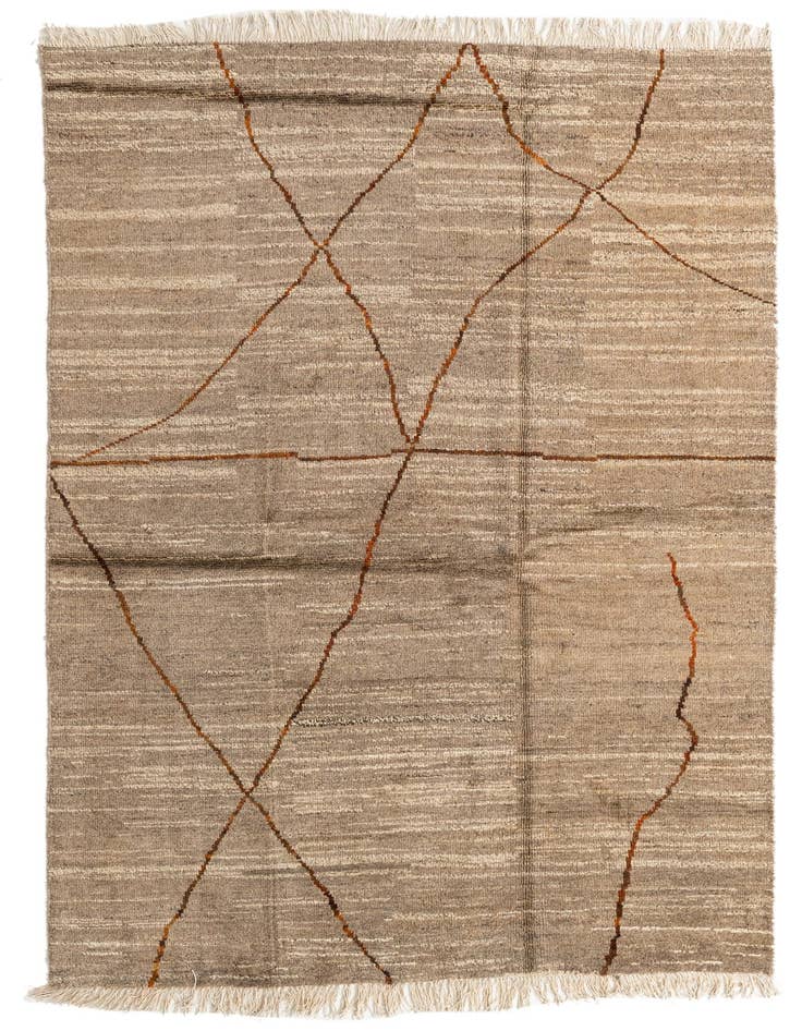 Detail image of 5' 7 x 8' 3 Hand Knotted Moroccan Wool Rug