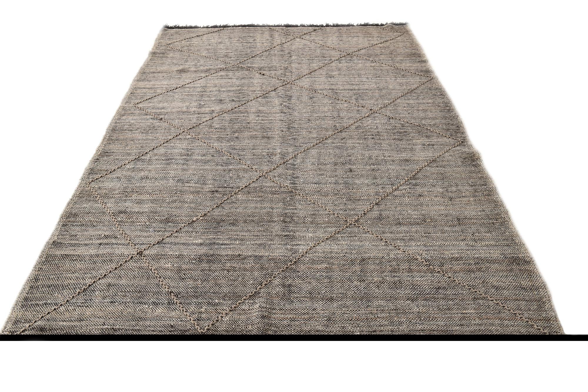 6' 8 x 9' 5 Hand Knotted Moroccan Wool Rug
