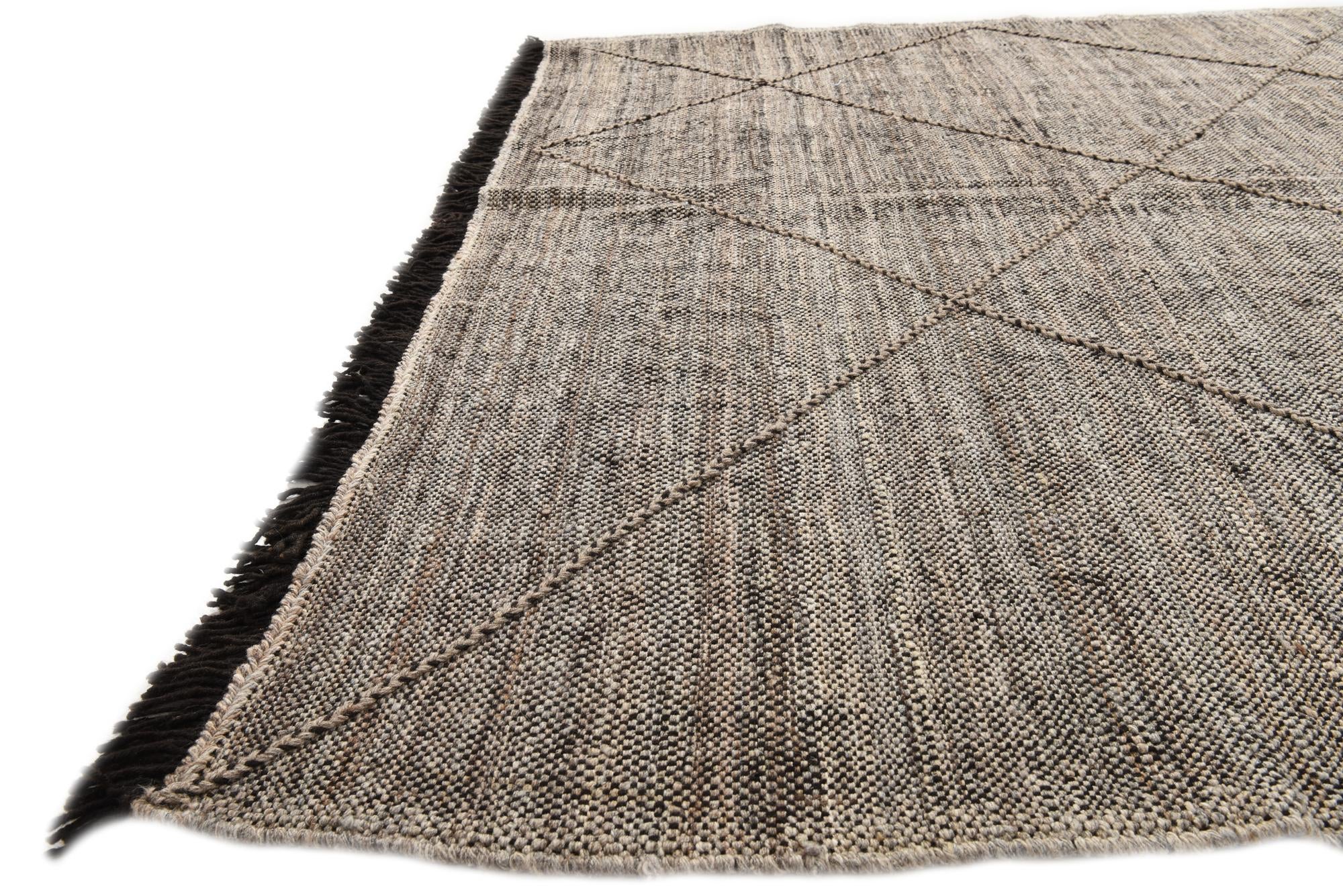 6' 8 x 9' 5 Hand Knotted Moroccan Wool Rug