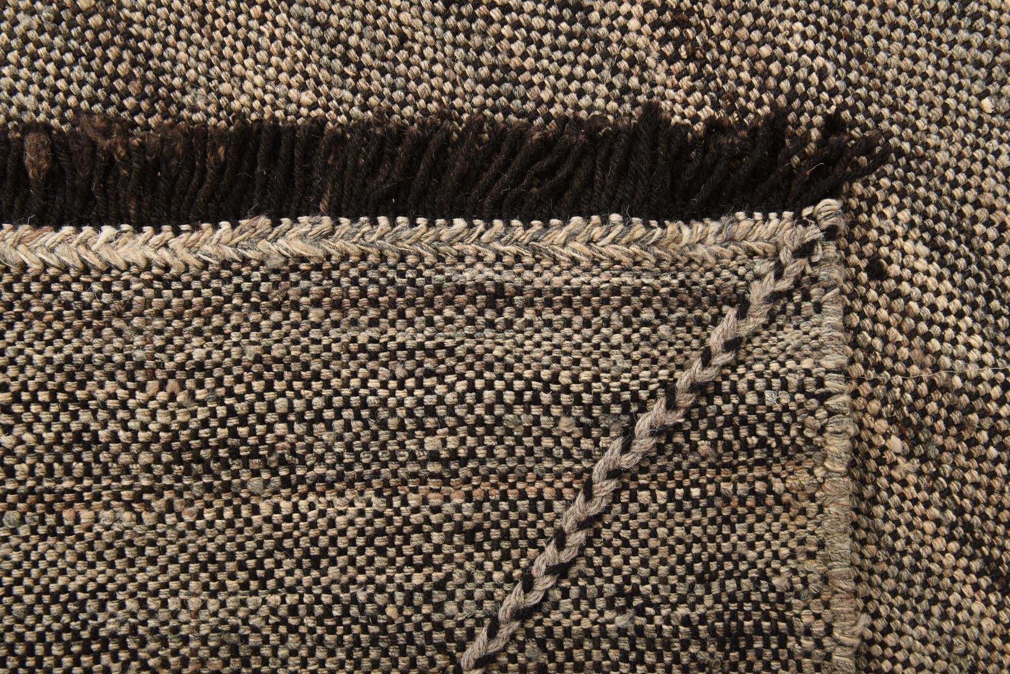 7' x 9' 6 Hand Knotted Moroccan Wool Rug