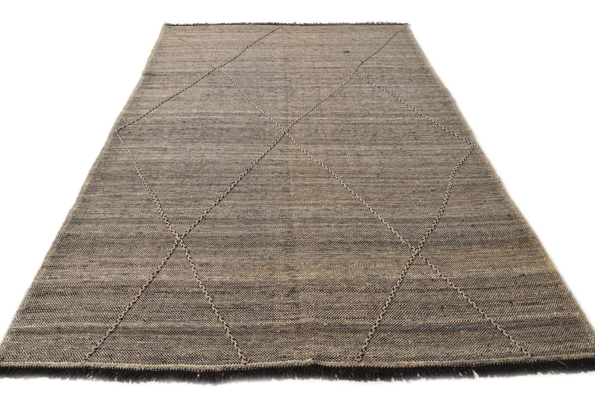 6' 8 x 9' 10 Hand Knotted Moroccan Wool Rug