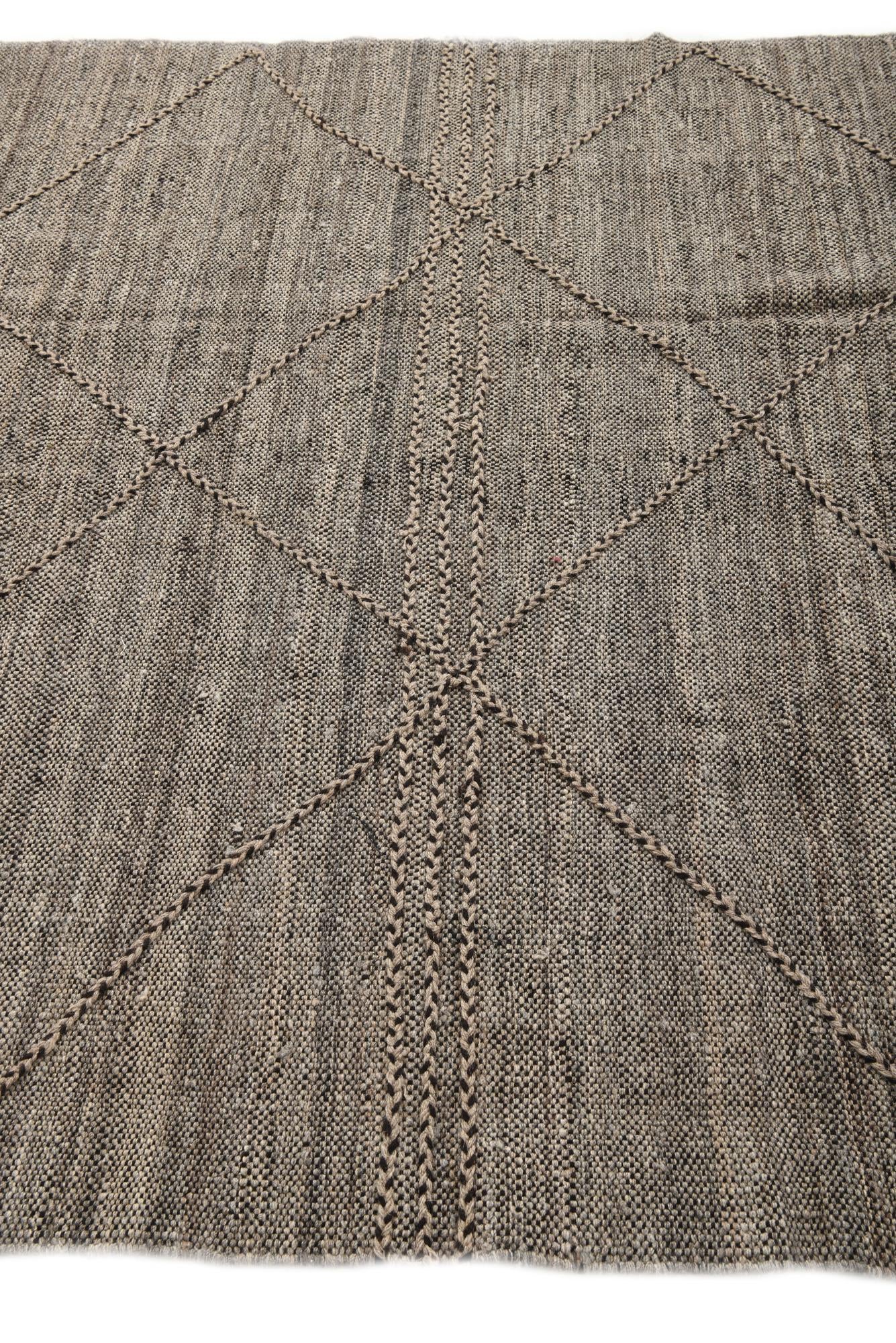 5' 9 x 7' 6 Hand Knotted Moroccan Wool Rug