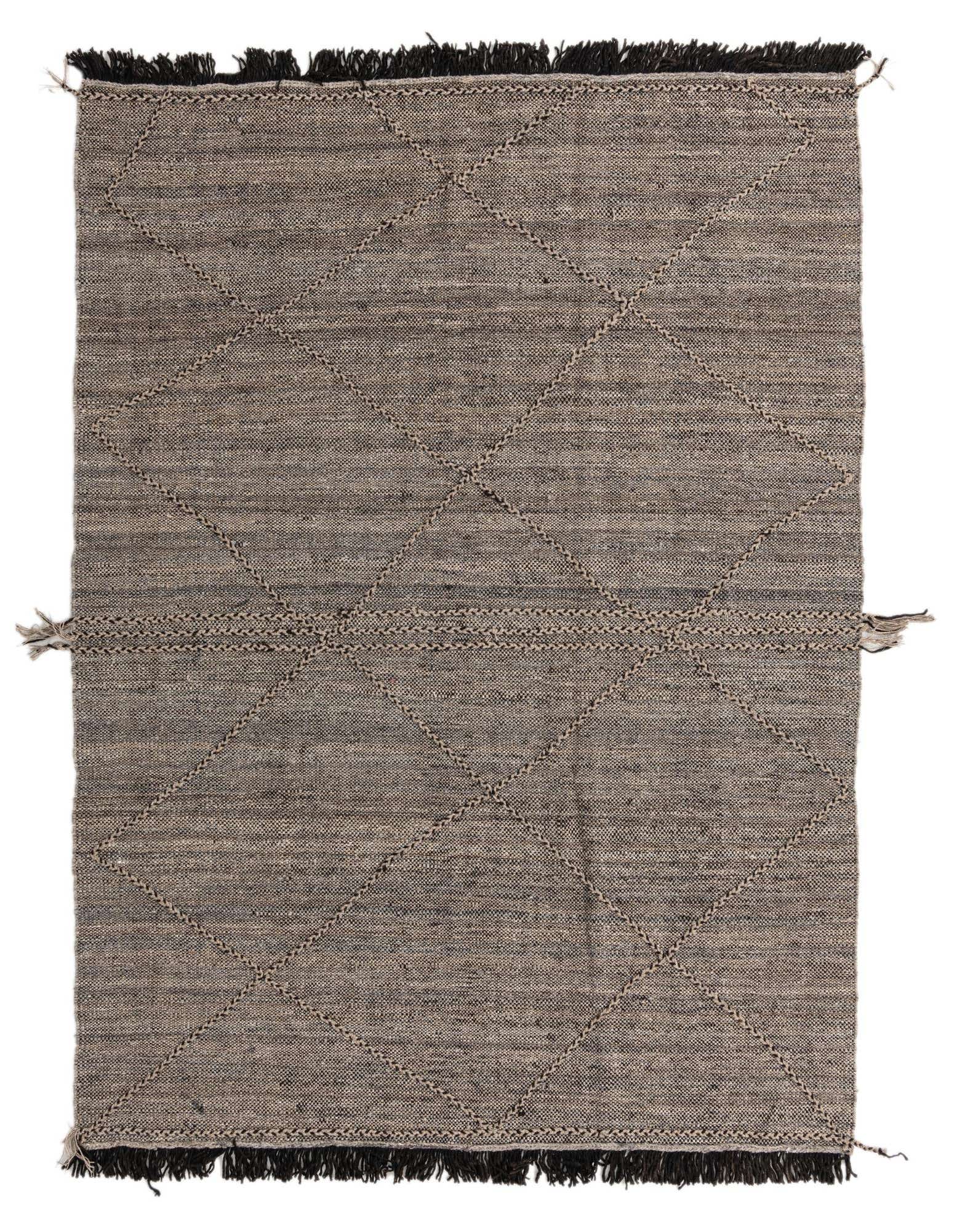 5' 9 x 7' 6 Hand Knotted Moroccan Wool Rug