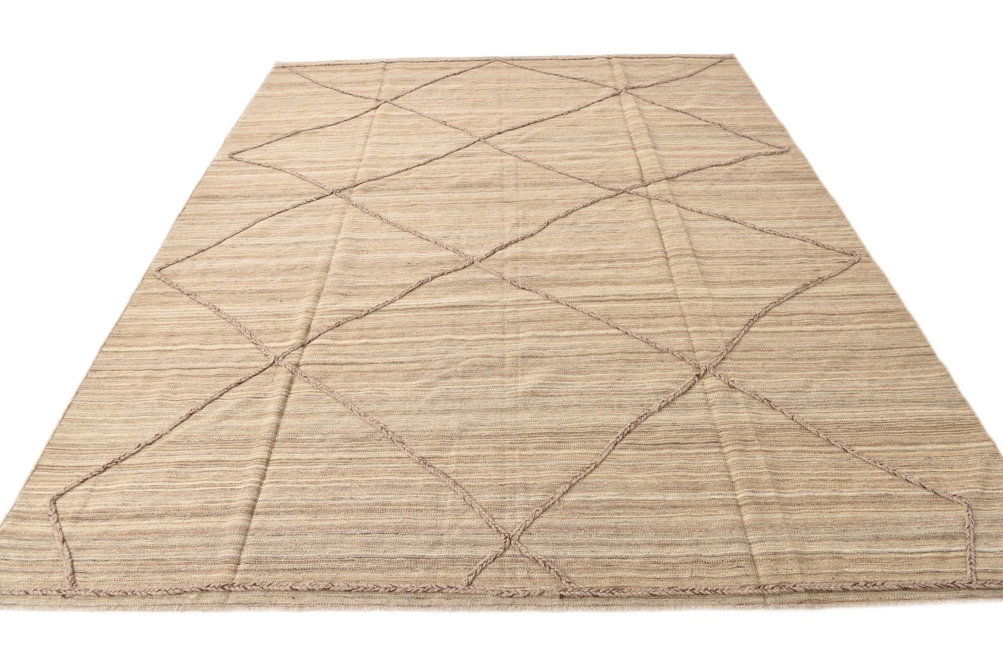 8' 2 x 9' 10 Hand Knotted Moroccan Wool Rug