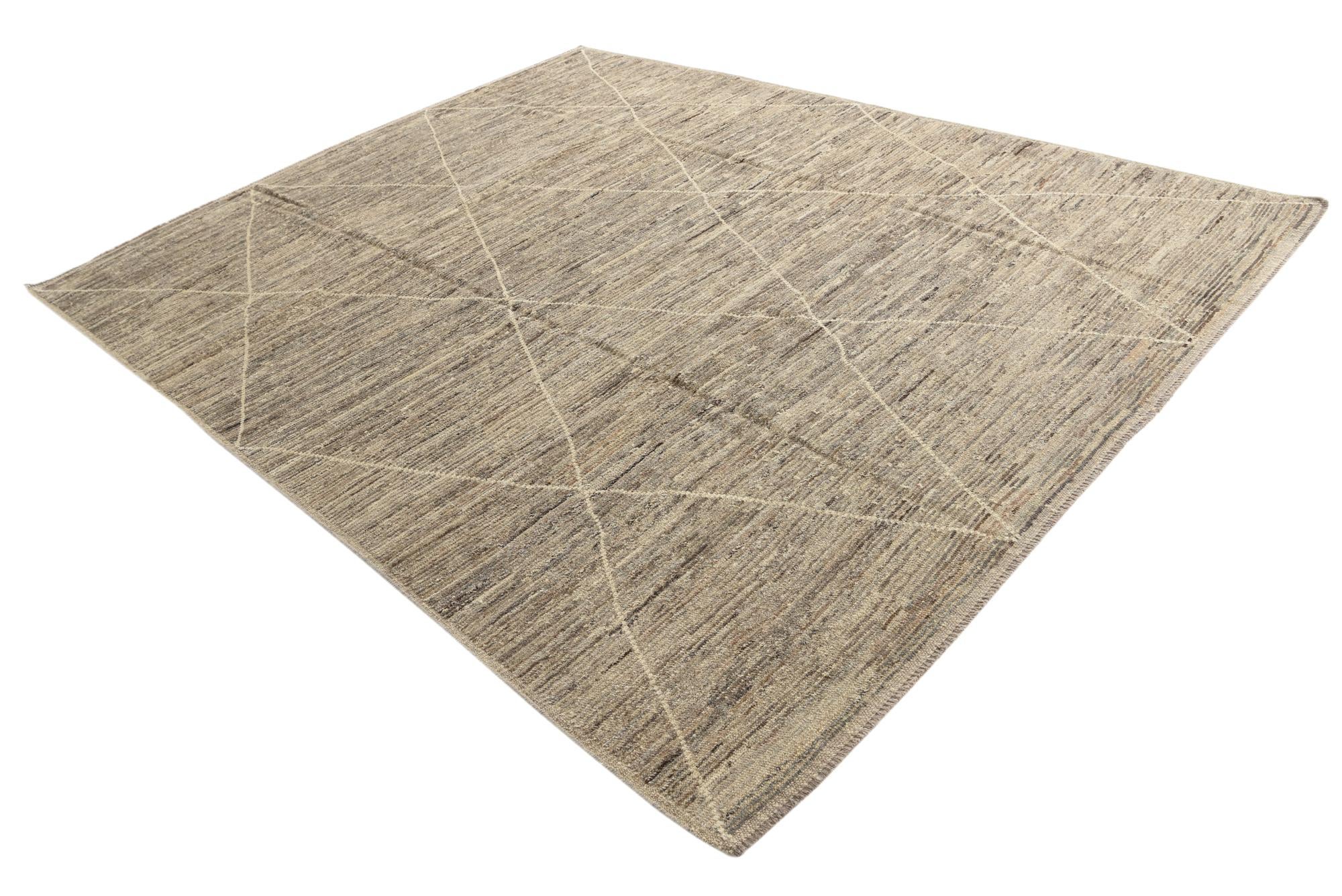 8' 9 x 10' 10 Hand Knotted Moroccan Wool Rug