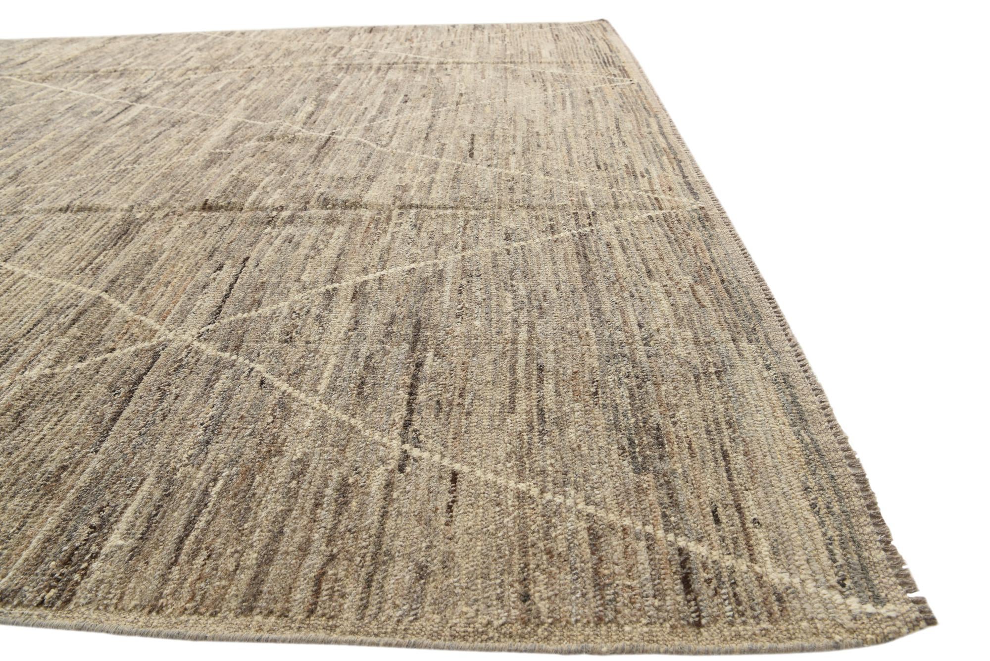 8' 9 x 10' 10 Hand Knotted Moroccan Wool Rug