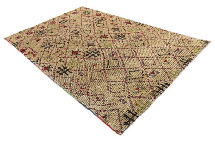 6' 2 x 9' 7 Hand Knotted Moroccan Wool Rug