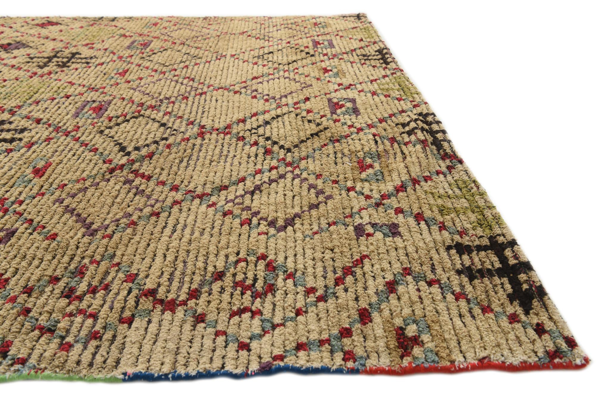 6' 2 x 9' 7 Hand Knotted Moroccan Wool Rug