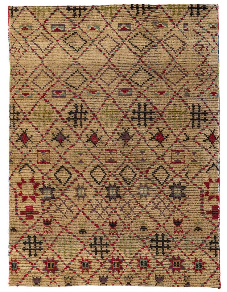 Detail image of 6' 2 x 9' 7 Hand Knotted Moroccan Wool Rug