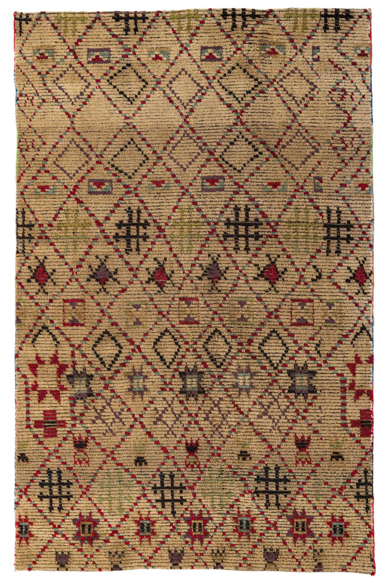 6' 2 x 9' 7 Hand Knotted Moroccan Wool Rug