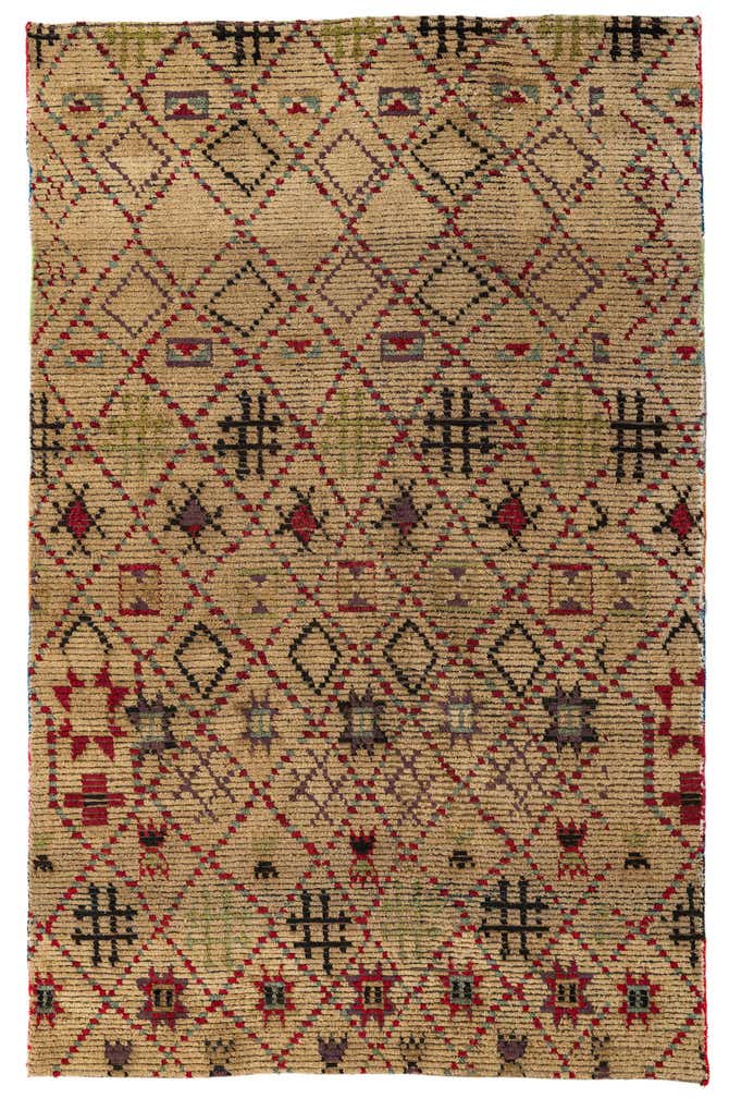 6' 2 x 9' 7 Hand Knotted Moroccan Wool Rug