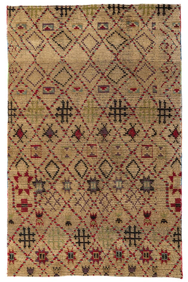 Detail image of 6' 2 x 9' 7 Hand Knotted Moroccan Wool Rug