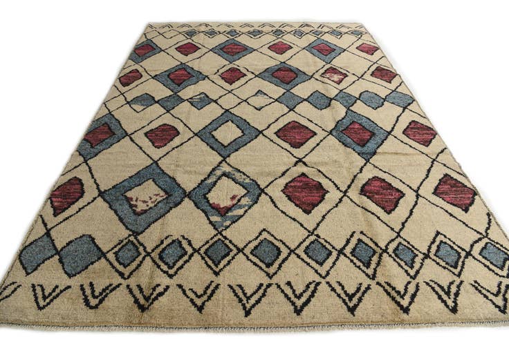 Detail image of 9' x 12' 5 Hand Knotted Moroccan Wool Rug