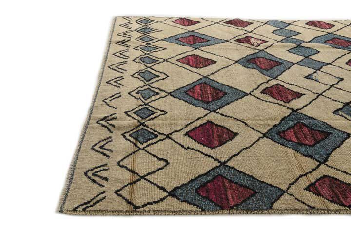 9' x 12' 5 Hand Knotted Moroccan Wool Rug