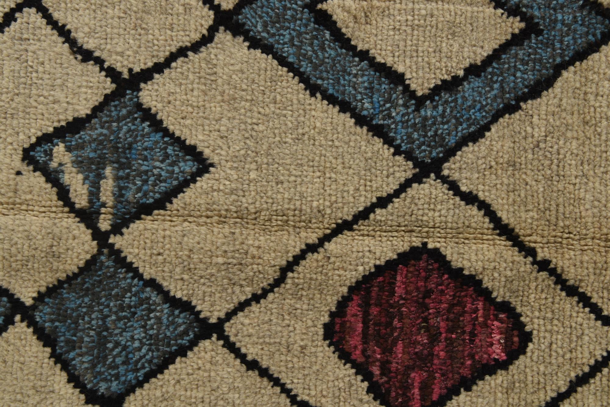 9' x 12' 5 Hand Knotted Moroccan Wool Rug