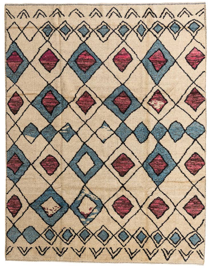 Detail image of 9' x 12' 5 Hand Knotted Moroccan Wool Rug