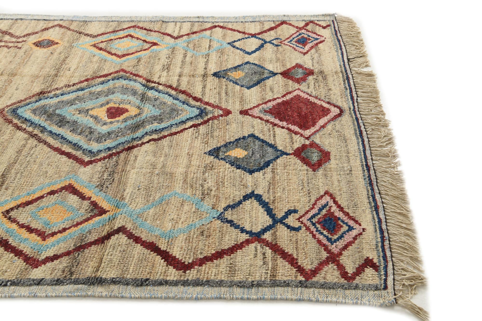 5' 10 x 9' 2 Hand Knotted Moroccan Wool Rug