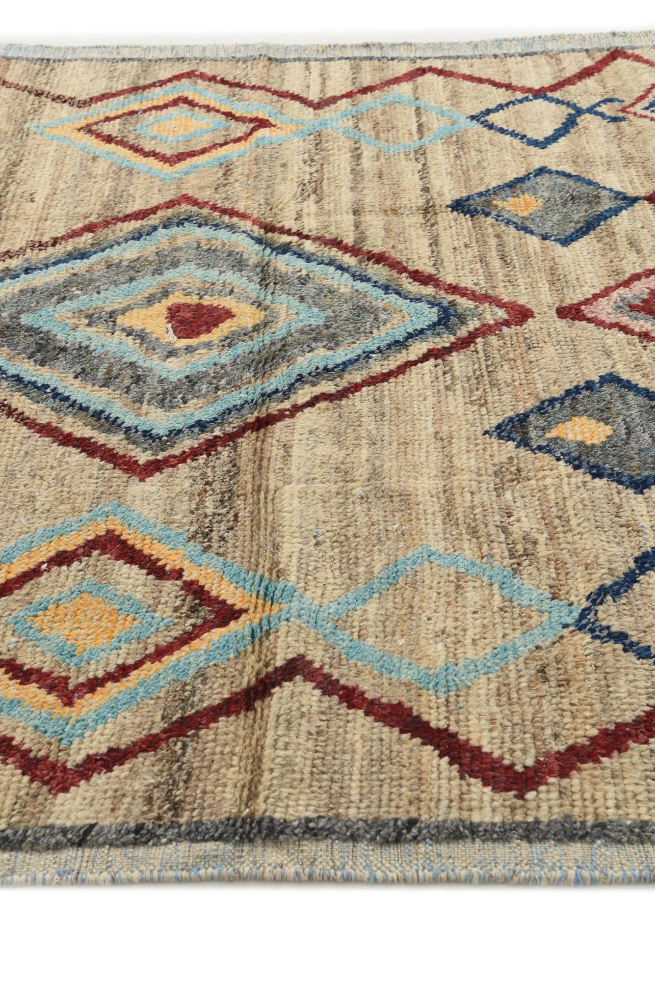 5' 10 x 9' 2 Hand Knotted Moroccan Wool Rug