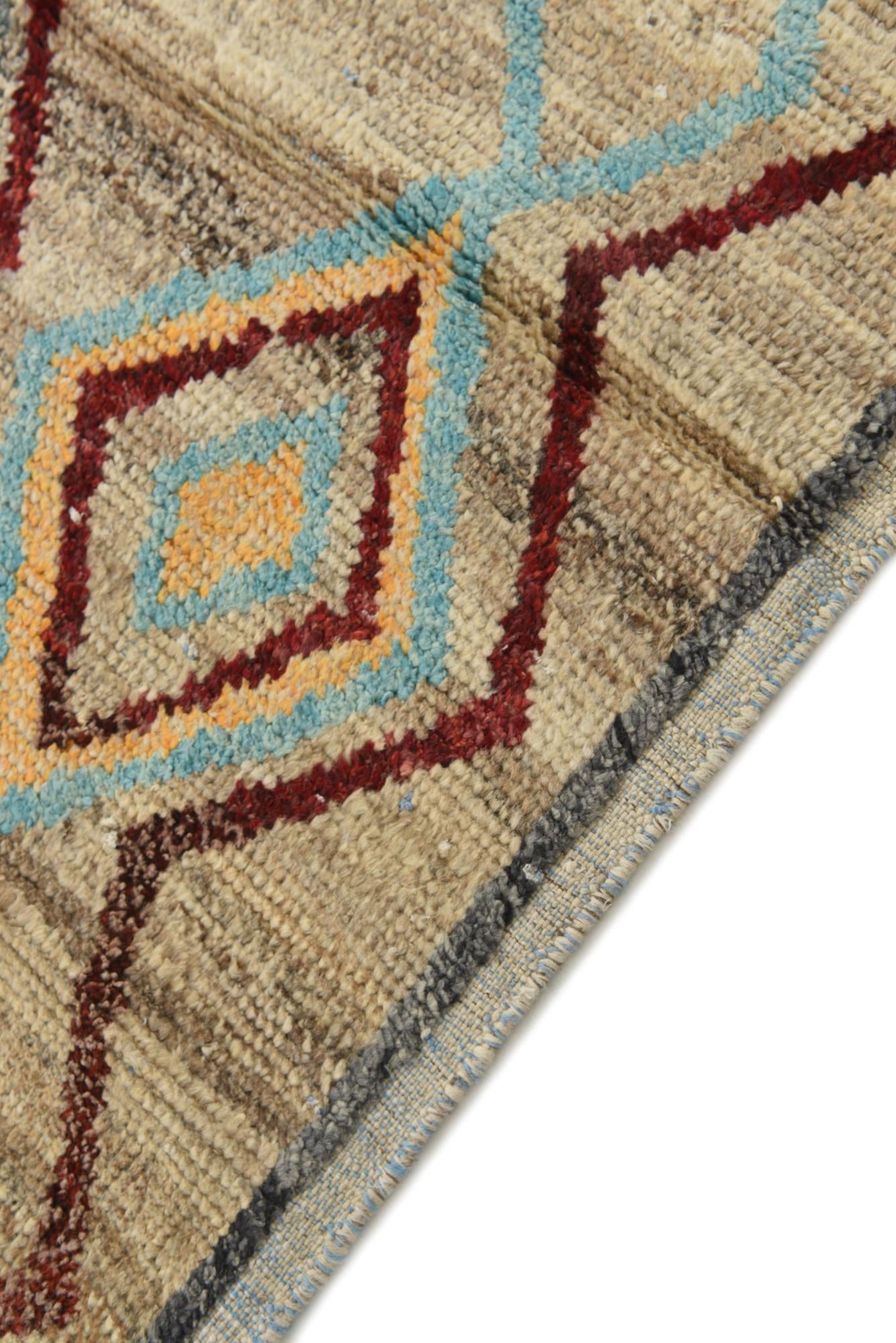 5' 10 x 9' 2 Hand Knotted Moroccan Wool Rug