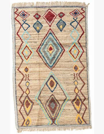 5' 10 x 9' 2 Hand Knotted Moroccan Wool Rug
