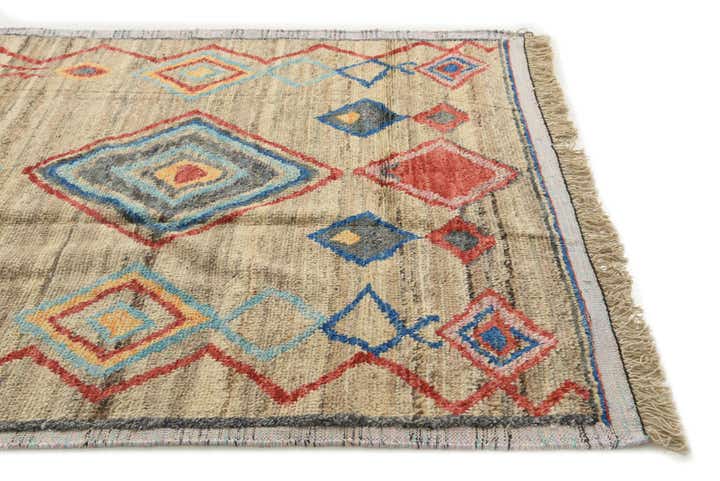 6' x 9' 5 Hand Knotted Moroccan Wool Rug