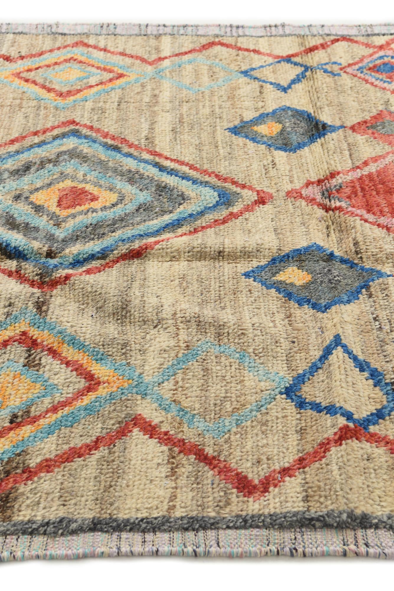 6' x 9' 5 Hand Knotted Moroccan Wool Rug