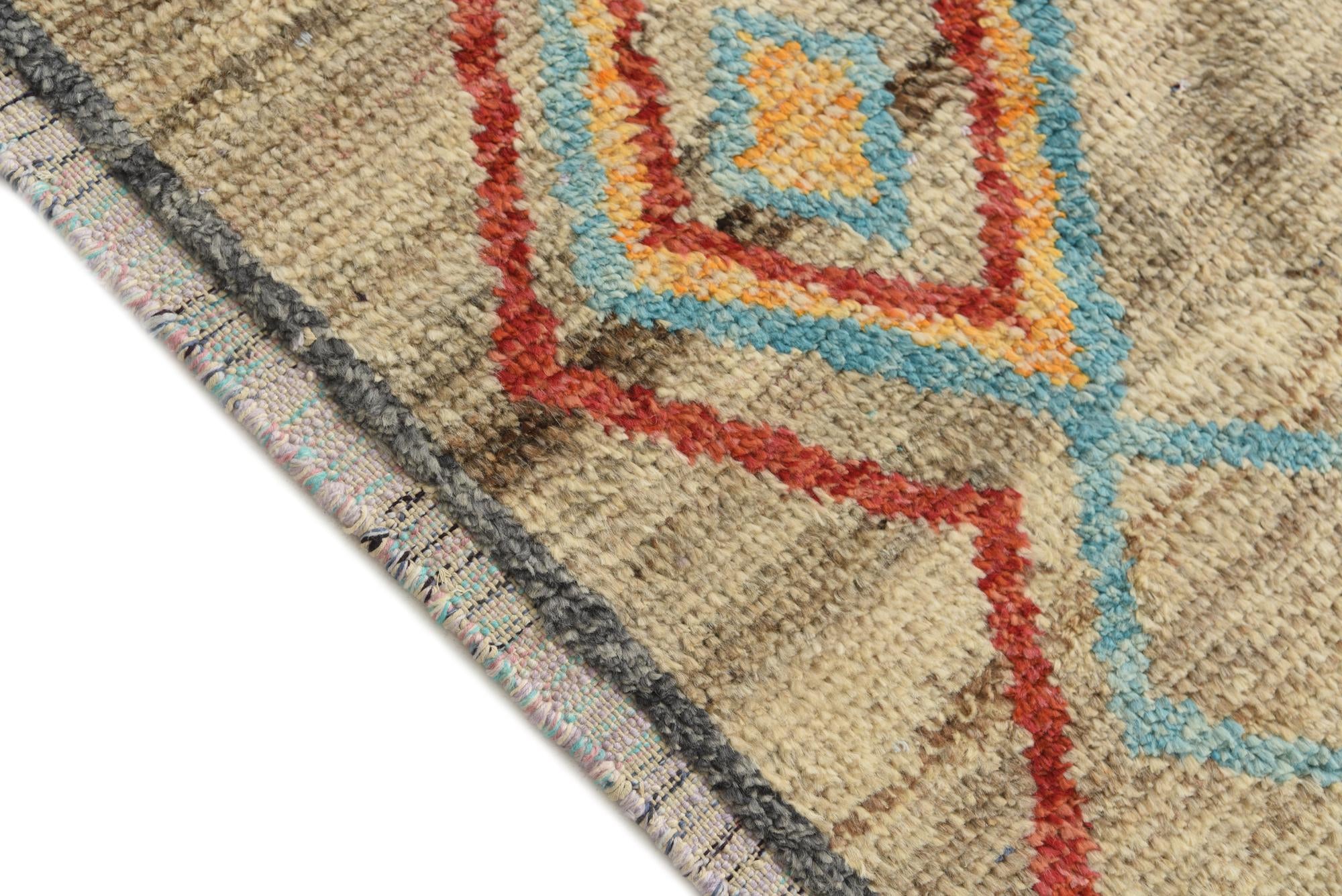 6' x 9' 5 Hand Knotted Moroccan Wool Rug