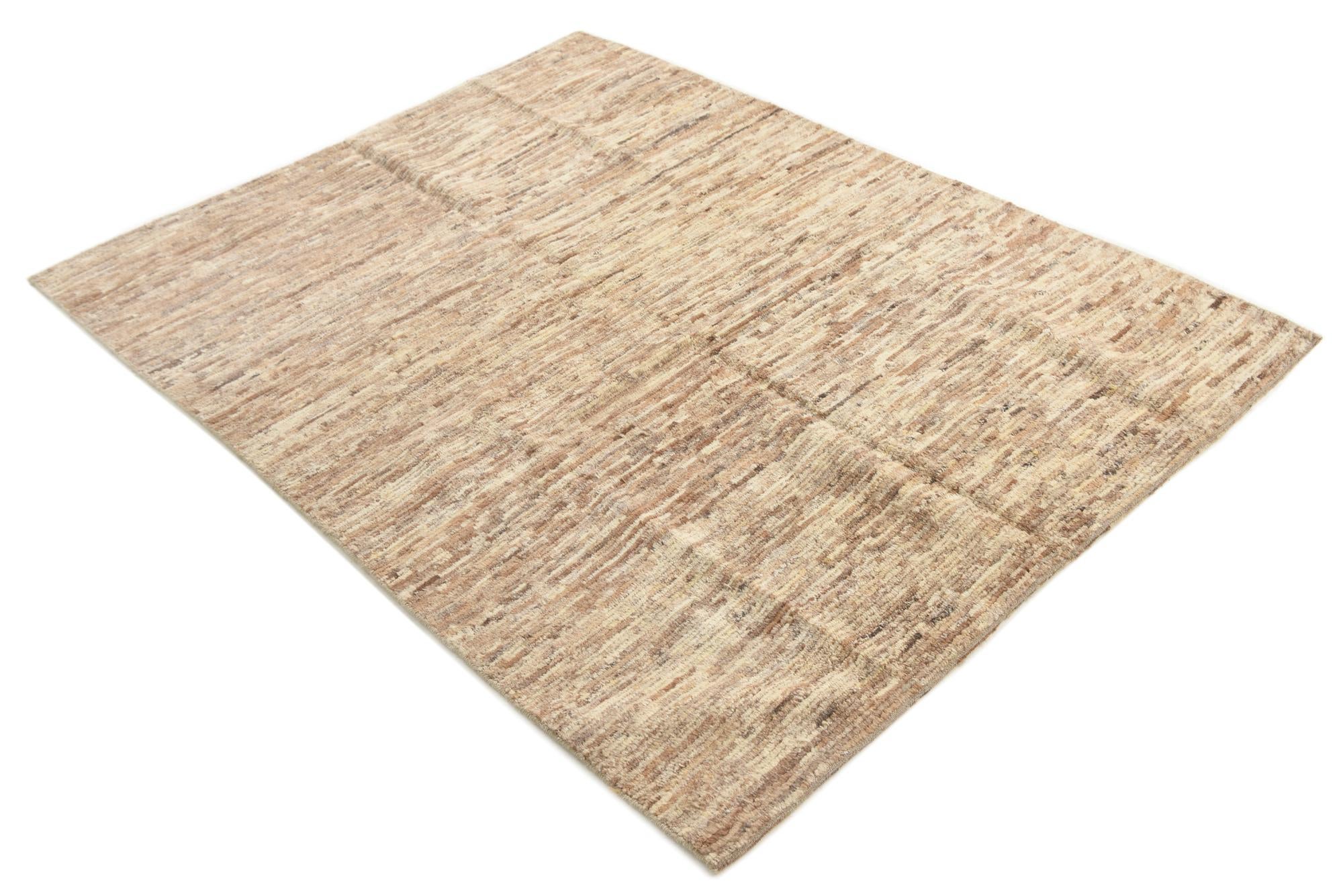 4' 8 x 6' 4 Hand Knotted Moroccan Wool Rug