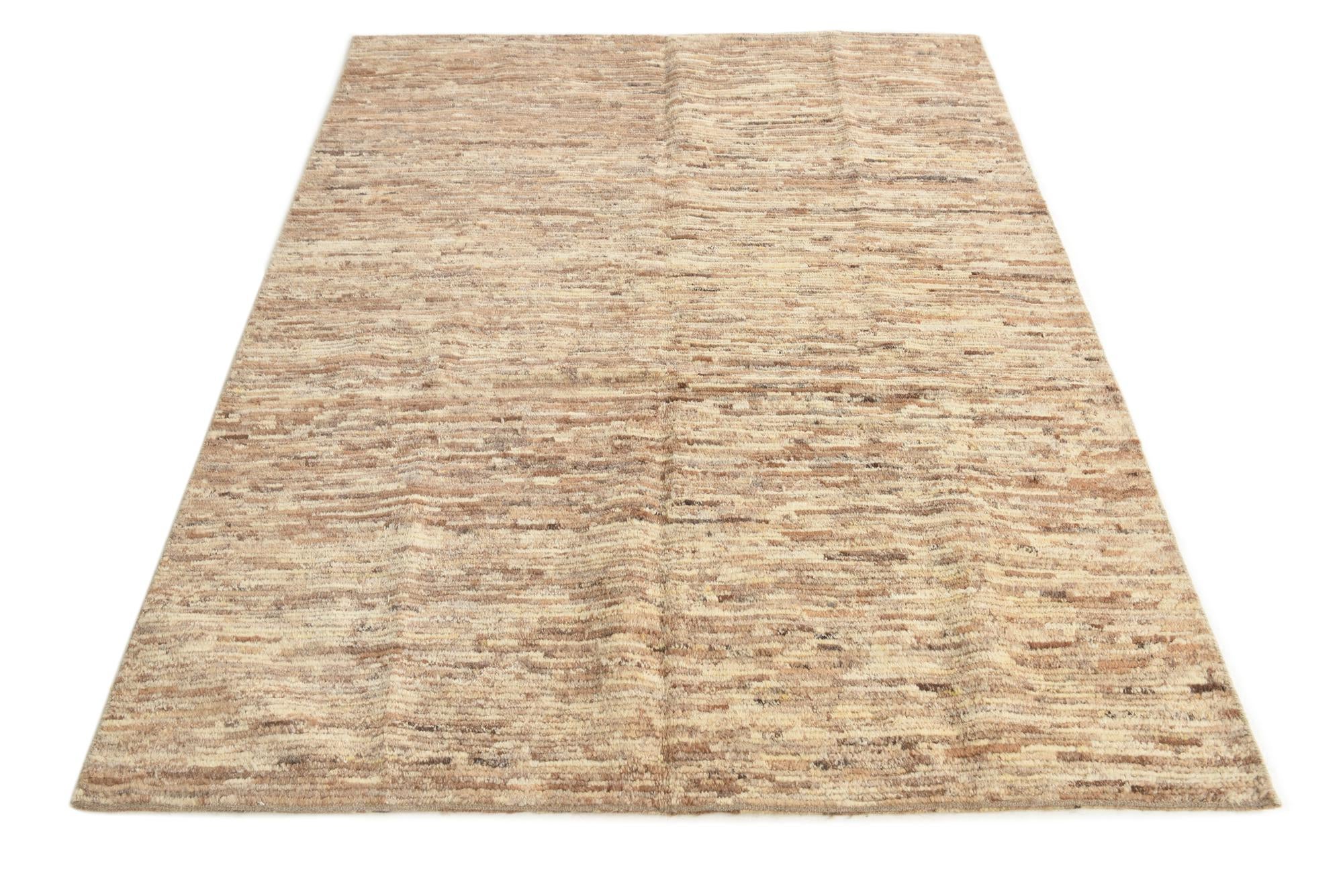 4' 8 x 6' 4 Hand Knotted Moroccan Wool Rug