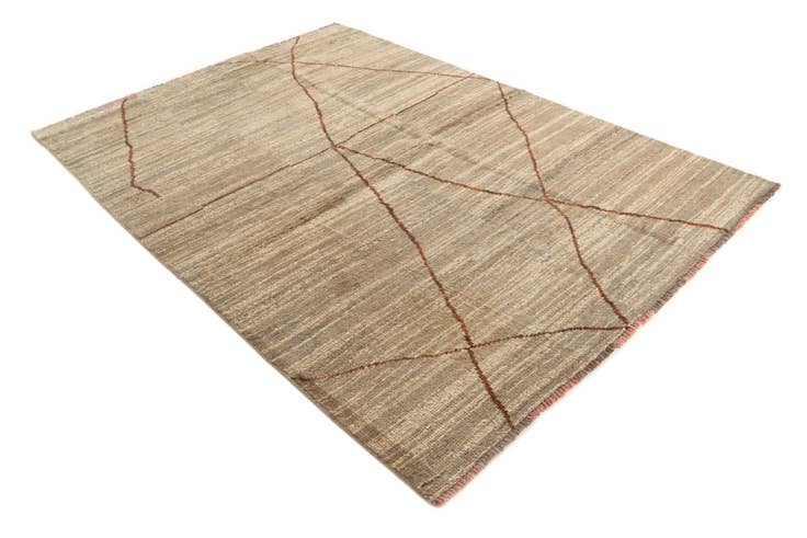 Detail image of 5' 9 x 8' 3 Hand Knotted Moroccan Wool Rug