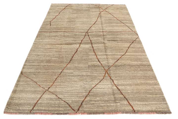 5' 9 x 8' 3 Hand Knotted Moroccan Wool Rug