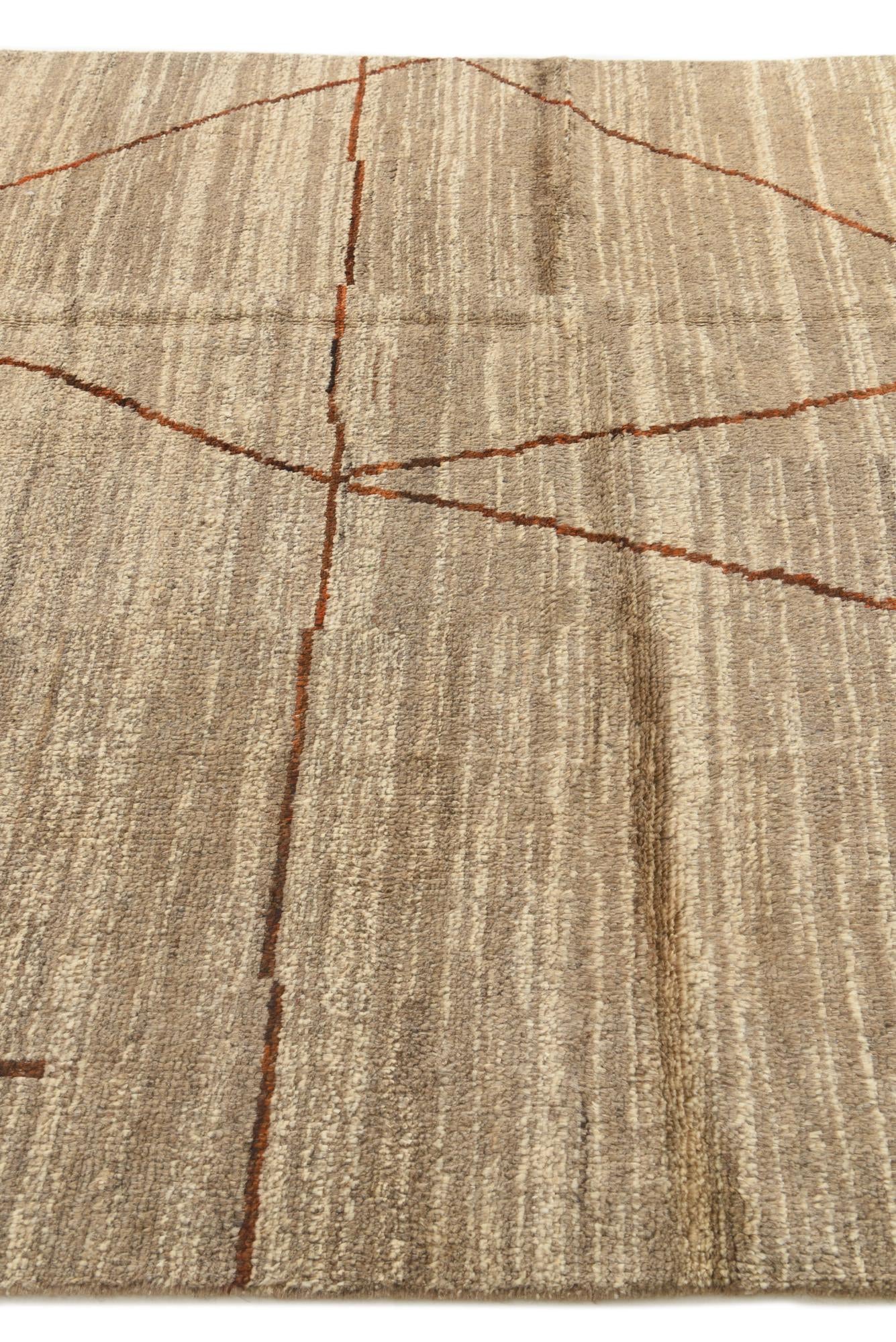5' 9 x 8' 3 Hand Knotted Moroccan Wool Rug