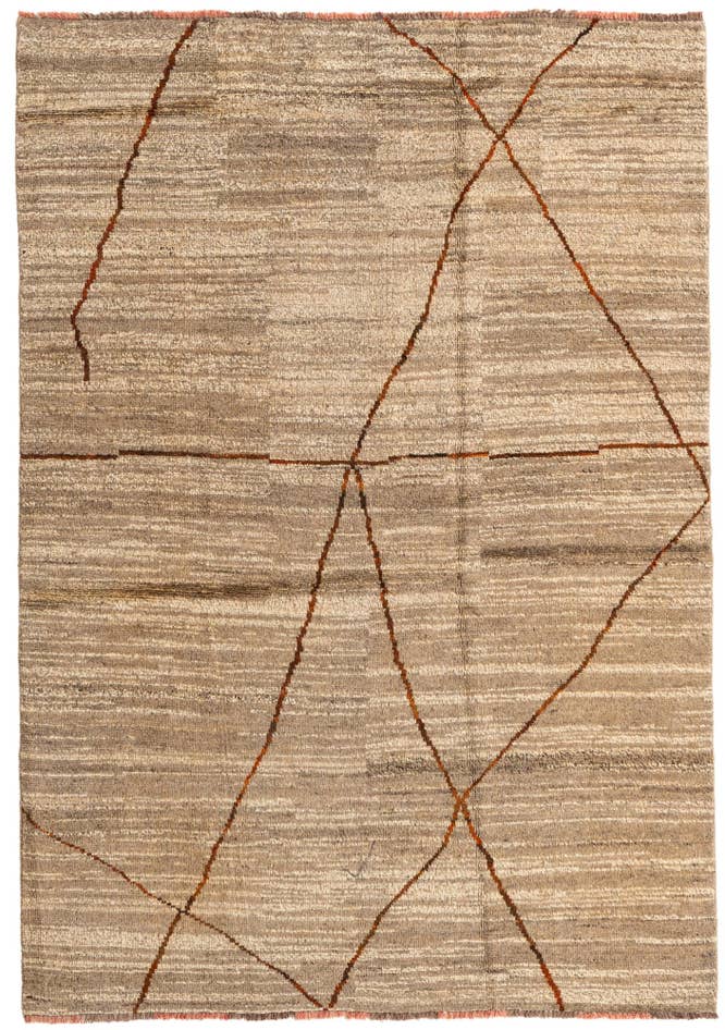 Detail image of 5' 9 x 8' 3 Hand Knotted Moroccan Wool Rug