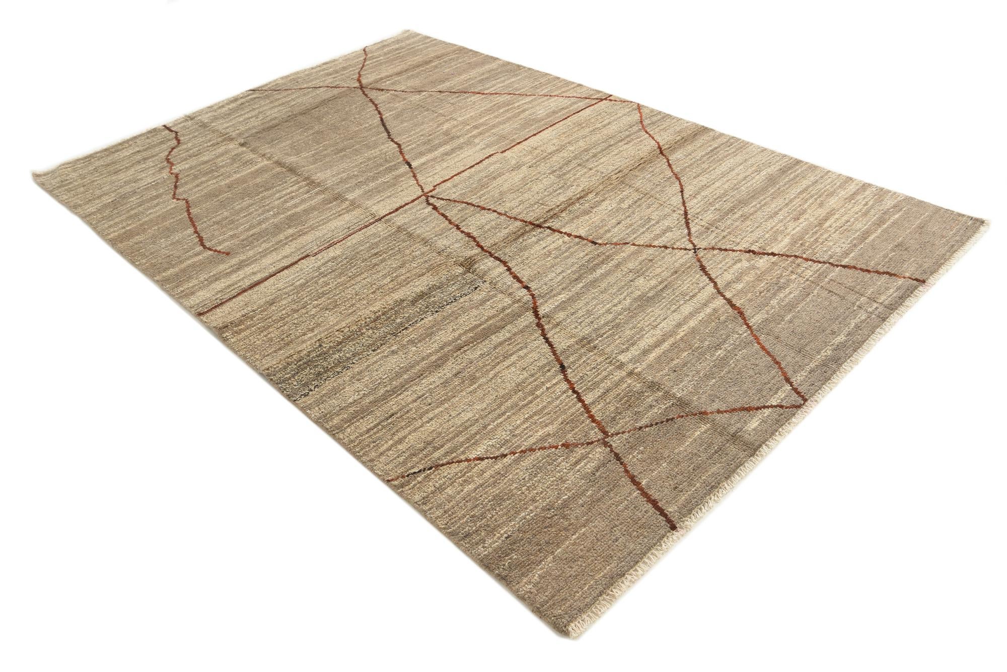 5' 8 x 8' 4 Hand Knotted Moroccan Wool Rug