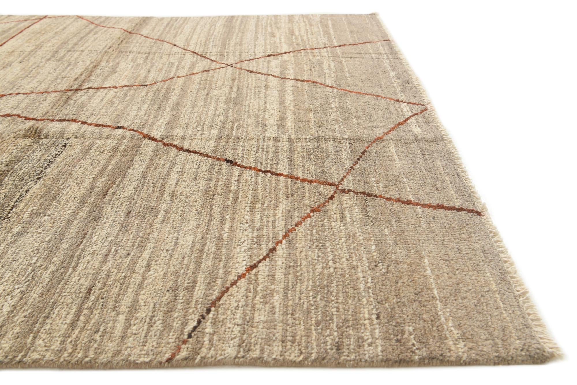 5' 8 x 8' 4 Hand Knotted Moroccan Wool Rug