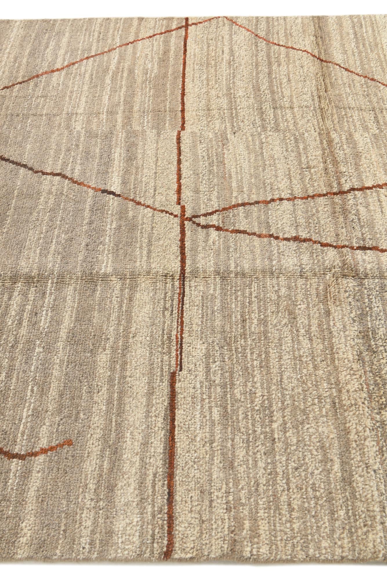 5' 8 x 8' 4 Hand Knotted Moroccan Wool Rug