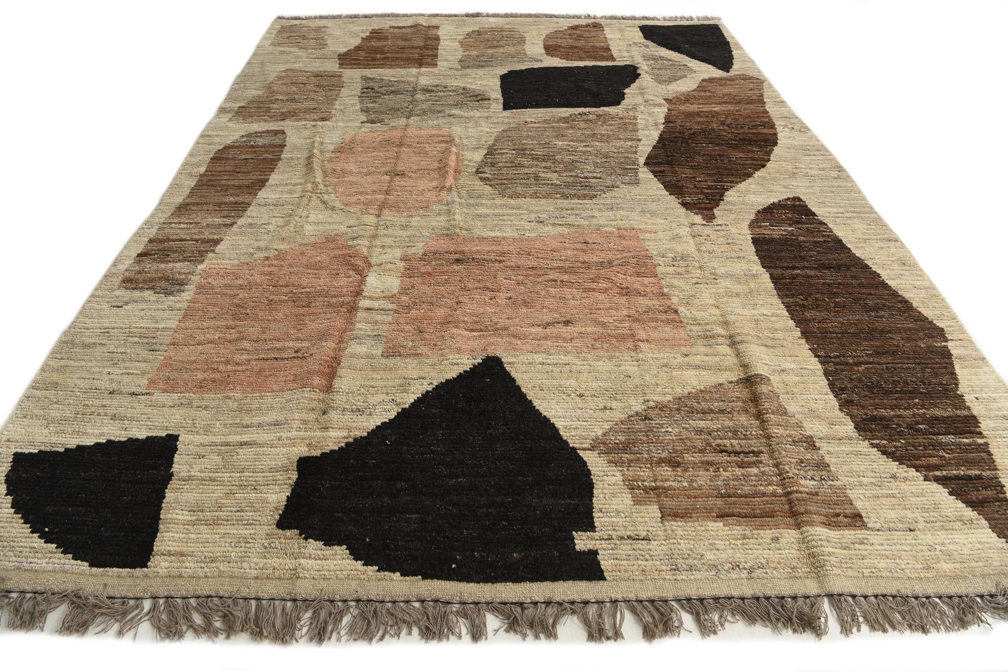 9' 2 x 12' 6 Hand Knotted Moroccan Wool Rug