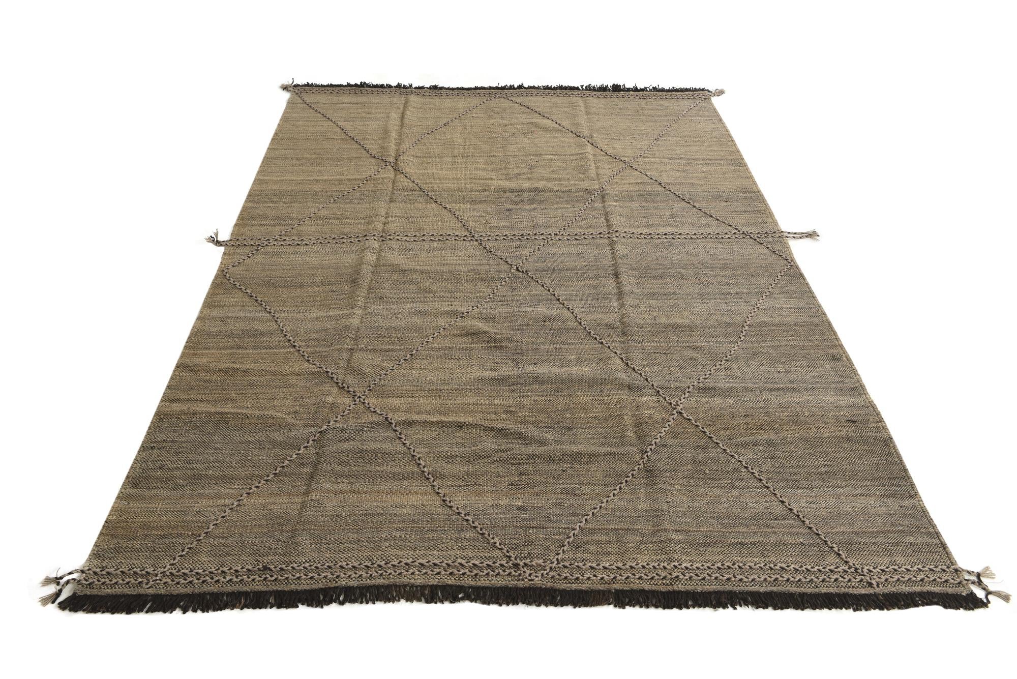 7' x 9' 10 Hand Knotted Moroccan Wool Rug