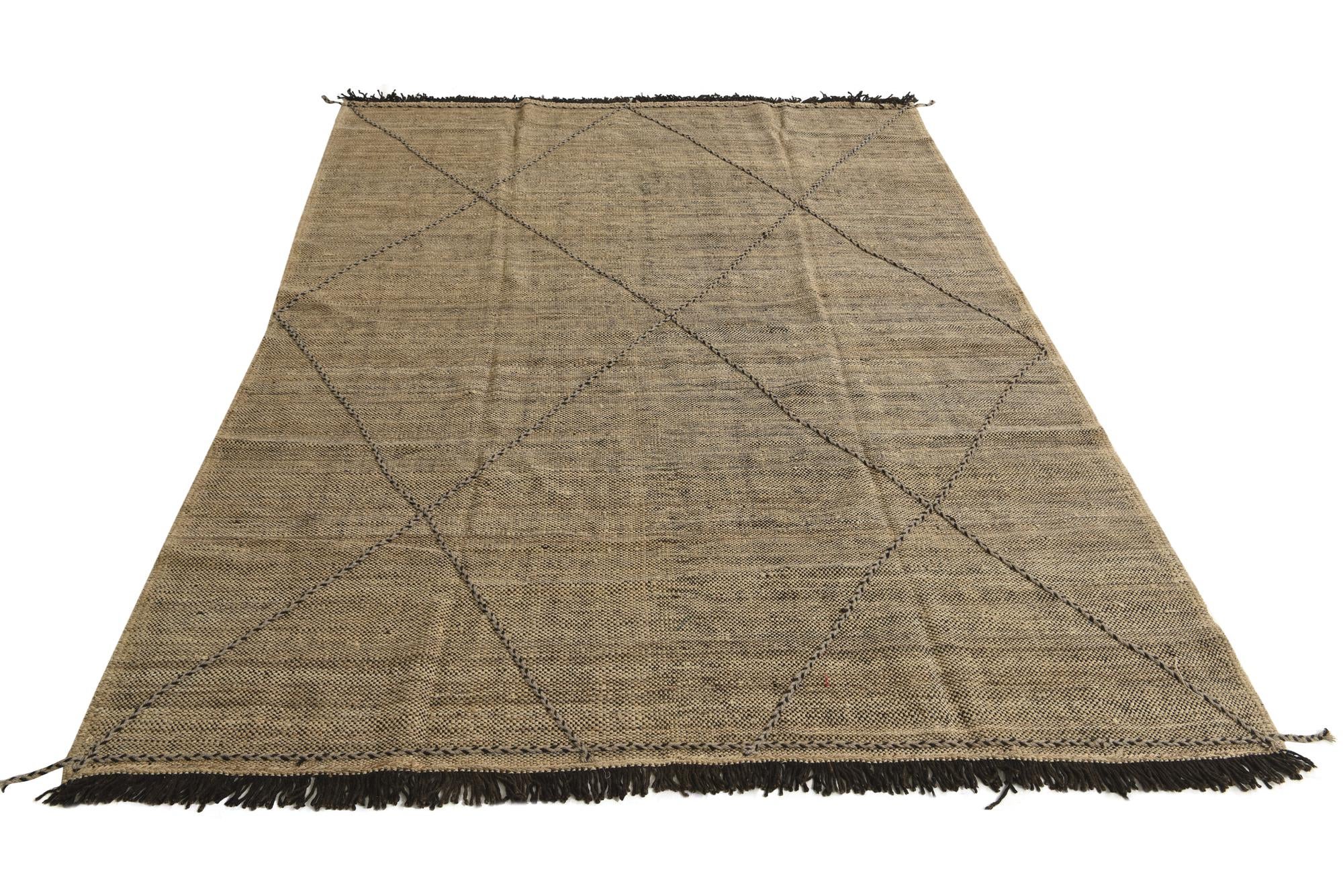 7' x 9' 4 Hand Knotted Moroccan Wool Rug
