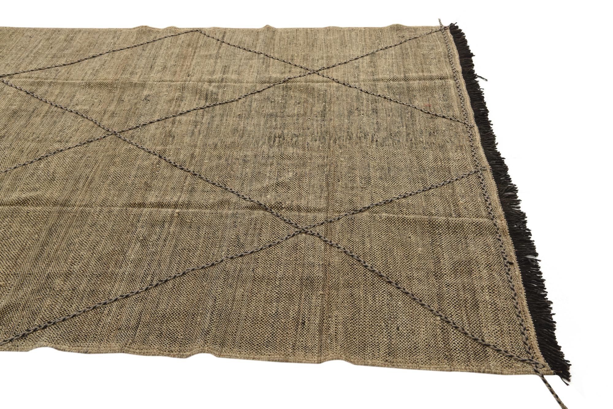 7' x 9' 4 Hand Knotted Moroccan Wool Rug