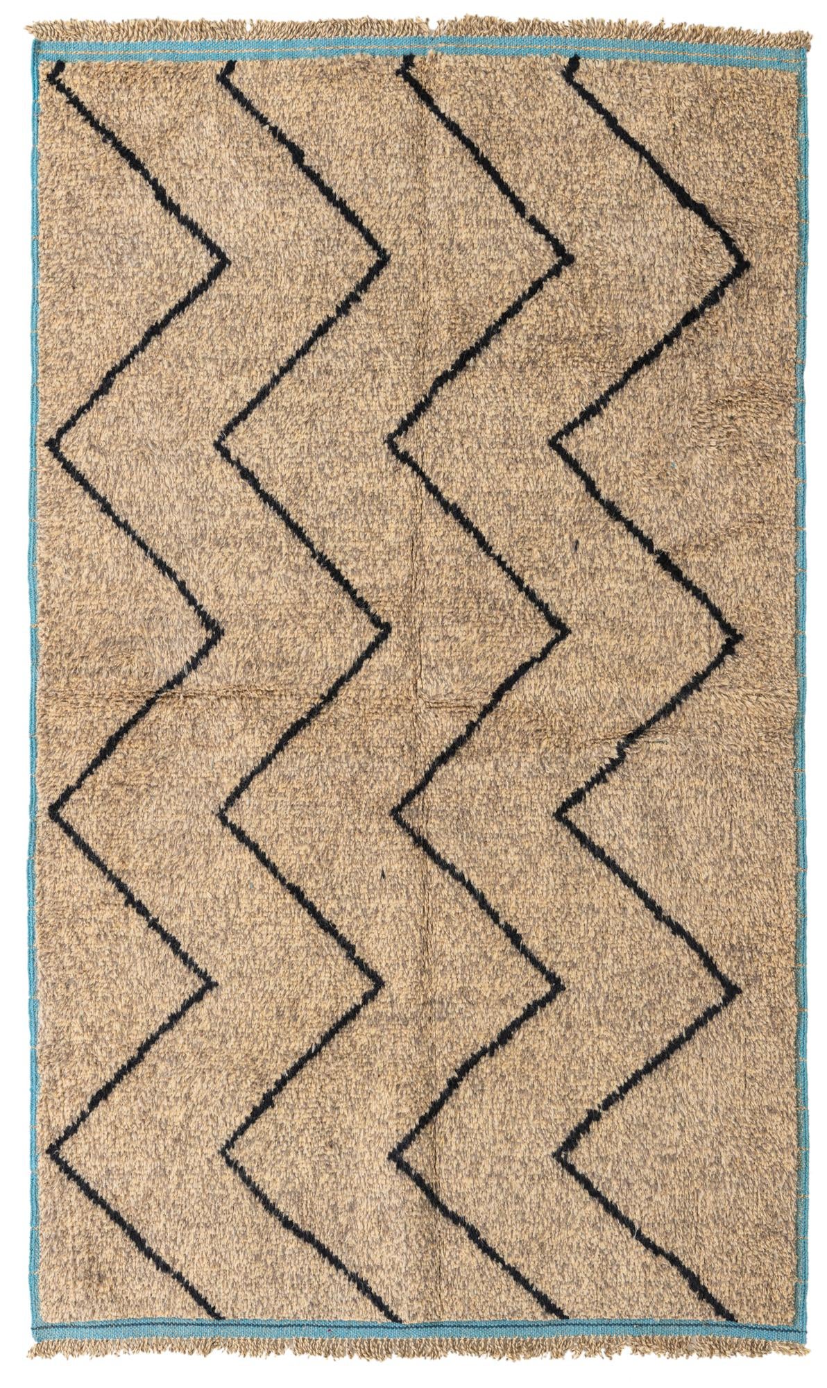 5' 1 x 8' 4 Hand Knotted Moroccan Wool Rug