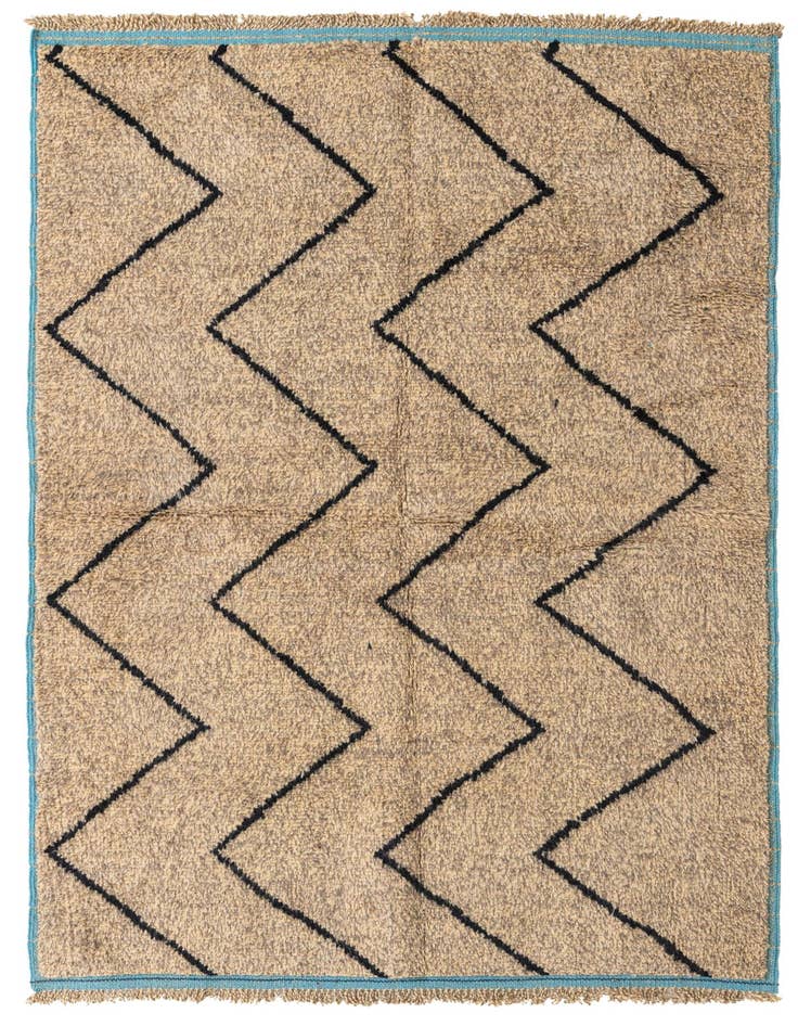 Detail image of 5' 1 x 8' 4 Hand Knotted Moroccan Wool Rug