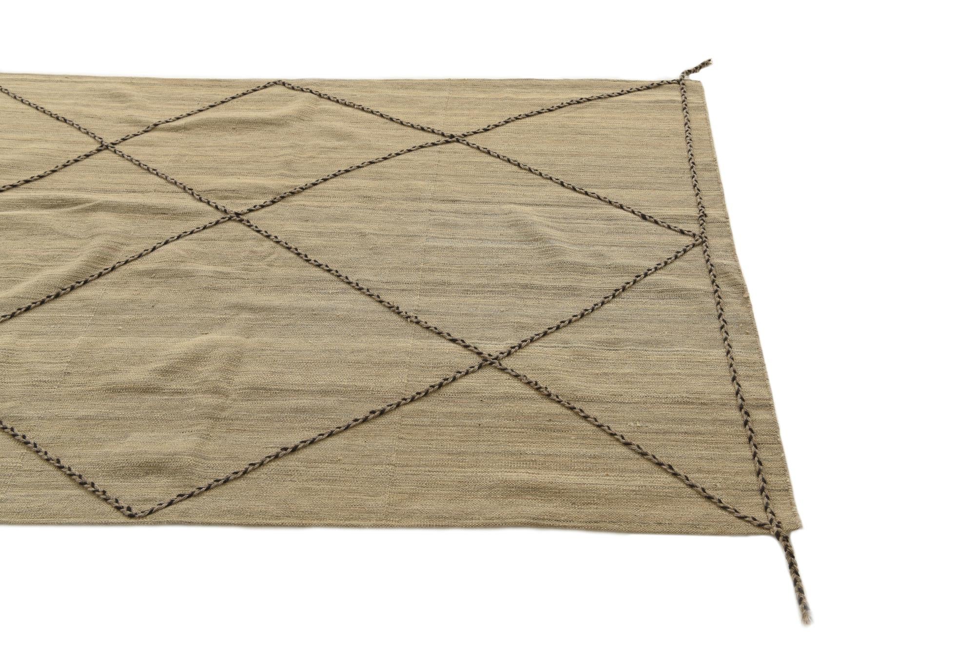 4' 6 x 6' 8 Hand Knotted Moroccan Wool Rug
