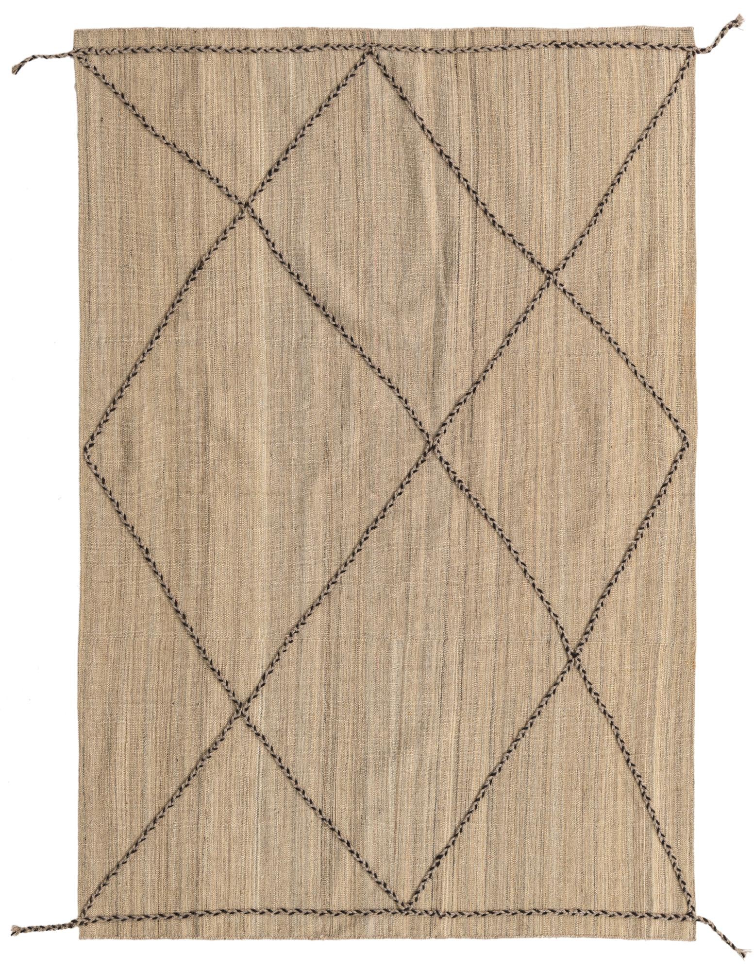 4' 6 x 6' 8 Hand Knotted Moroccan Wool Rug